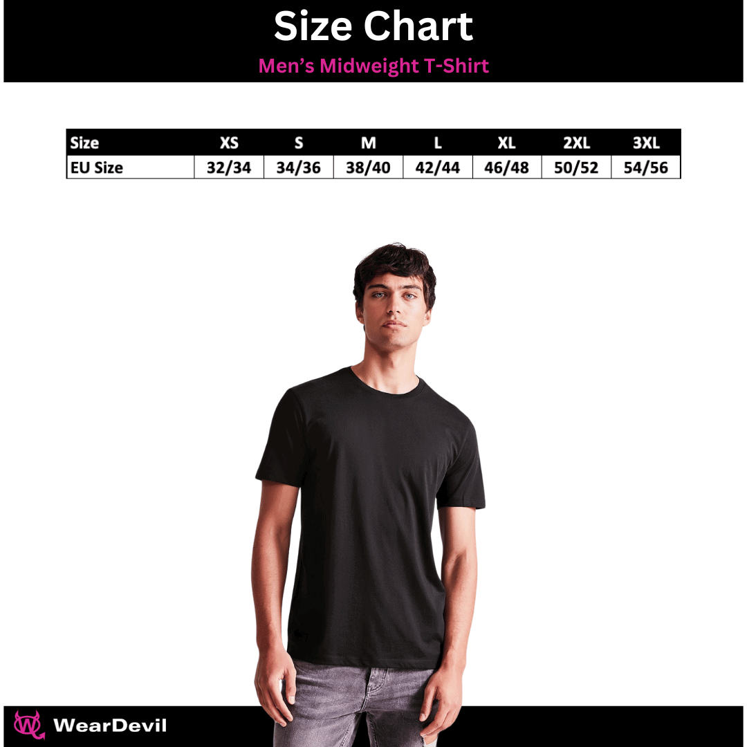 Men's Midweight T-Shirt - WD Logo White - WearDevil