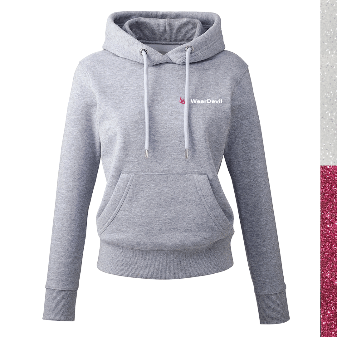 Women's Hoodie - WD Pink and White Glitter - WearDevil
