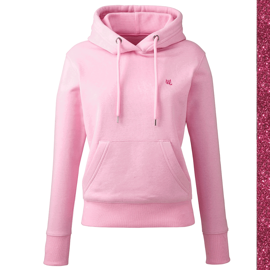 Women's Hoodie - WD Pocket Icon Pink Glitter - WearDevil