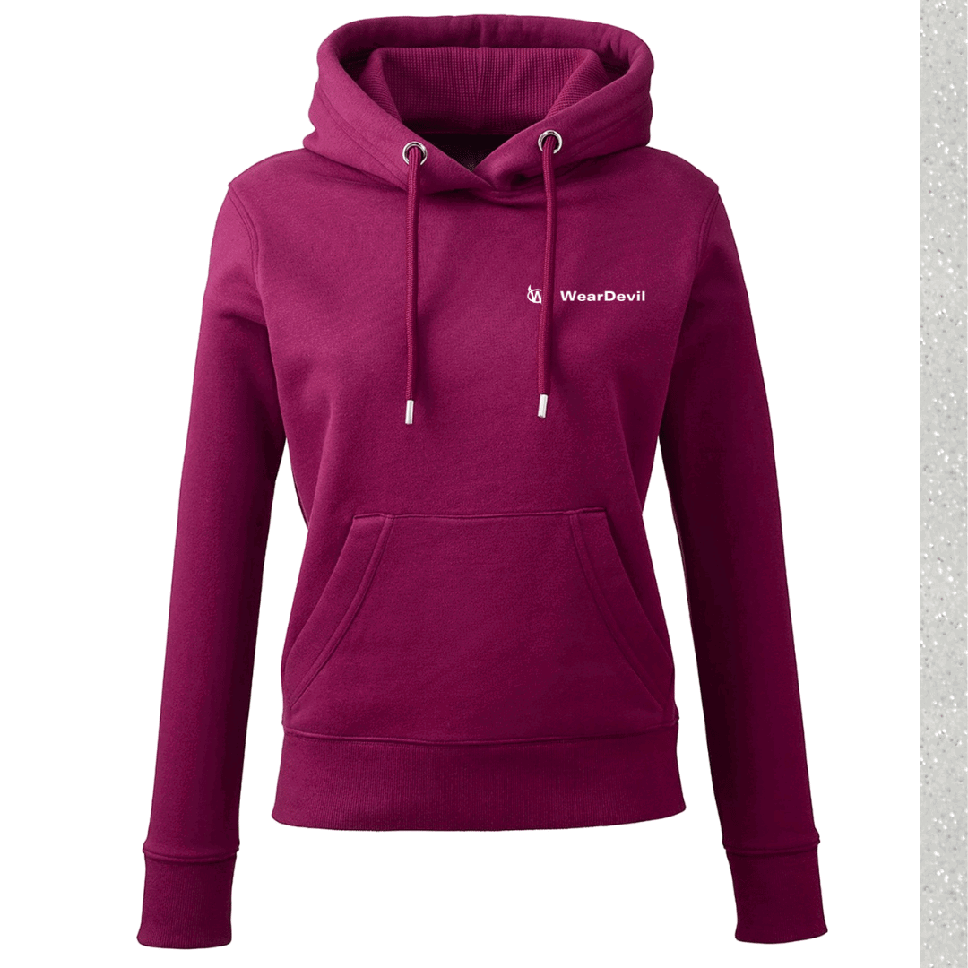 Women's Hoodie - WD White Glitter - WearDevil