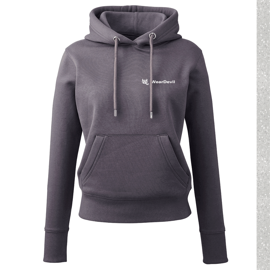 Women's Hoodie - WD White Glitter - WearDevil