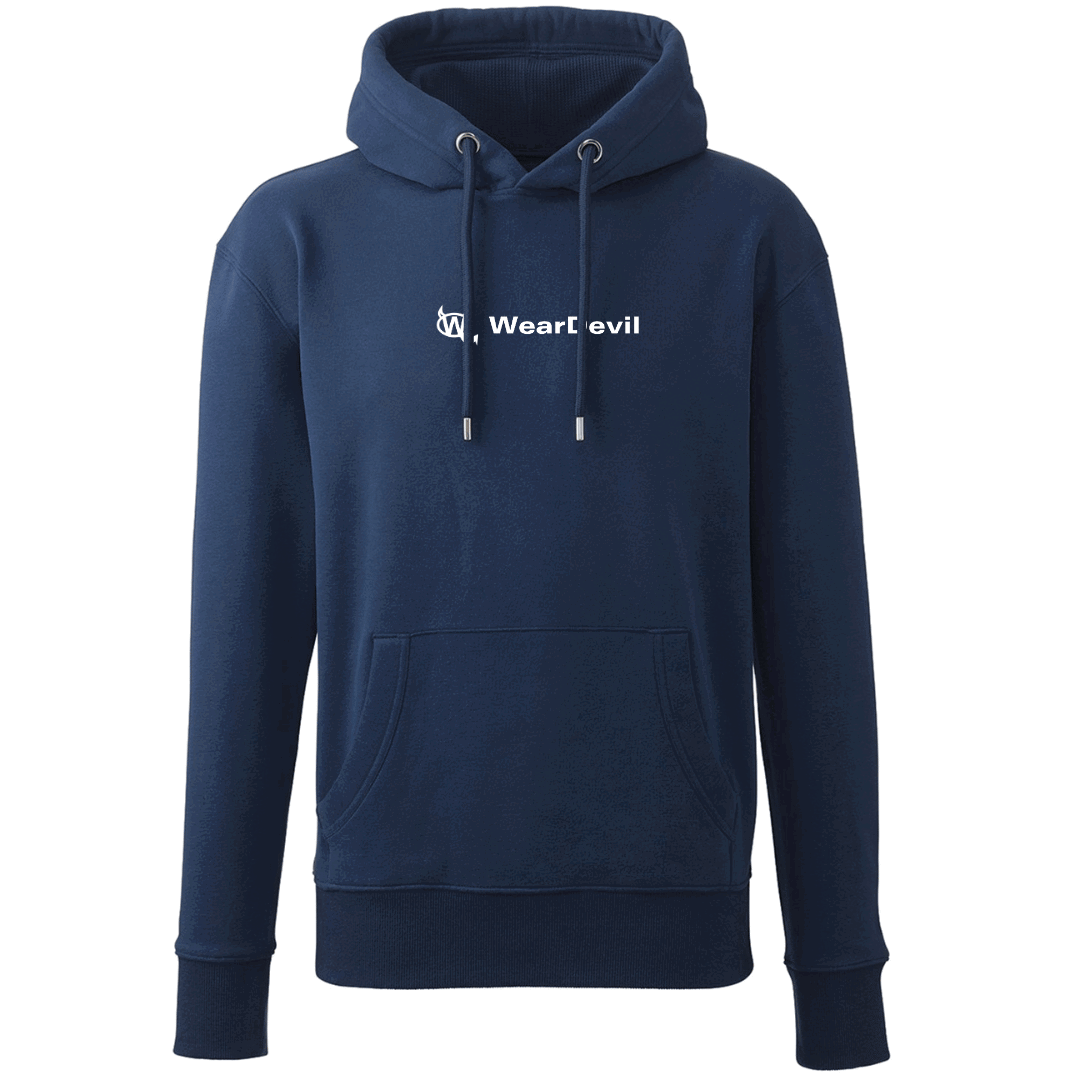 Men's Hoodie - WD Chest Logo White - WearDevil