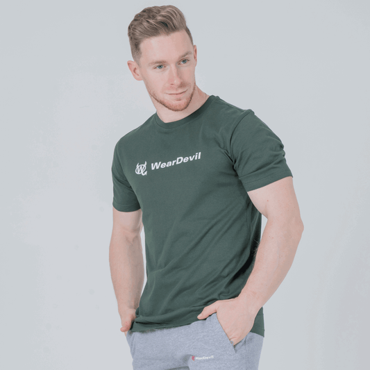 Men's Midweight T-Shirt - WD Logo White - WearDevil