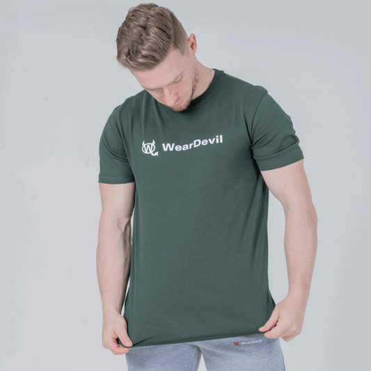 Men's Midweight T-Shirt - WD Logo White - WearDevil