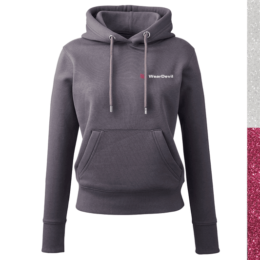 Women's Hoodie - WD Pink and White Glitter - WearDevil