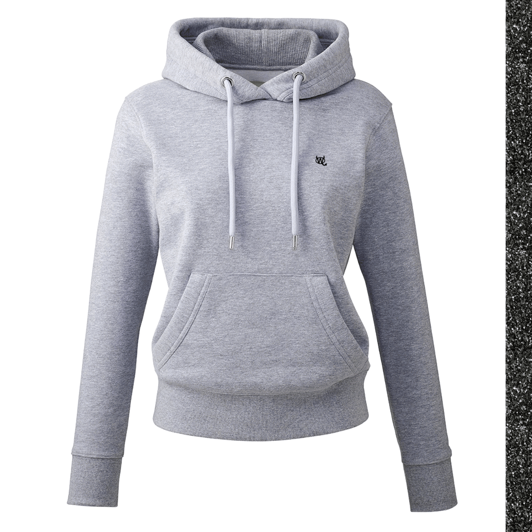 Women's Hoodie - WD Pocket Icon Black Glitter - WearDevil