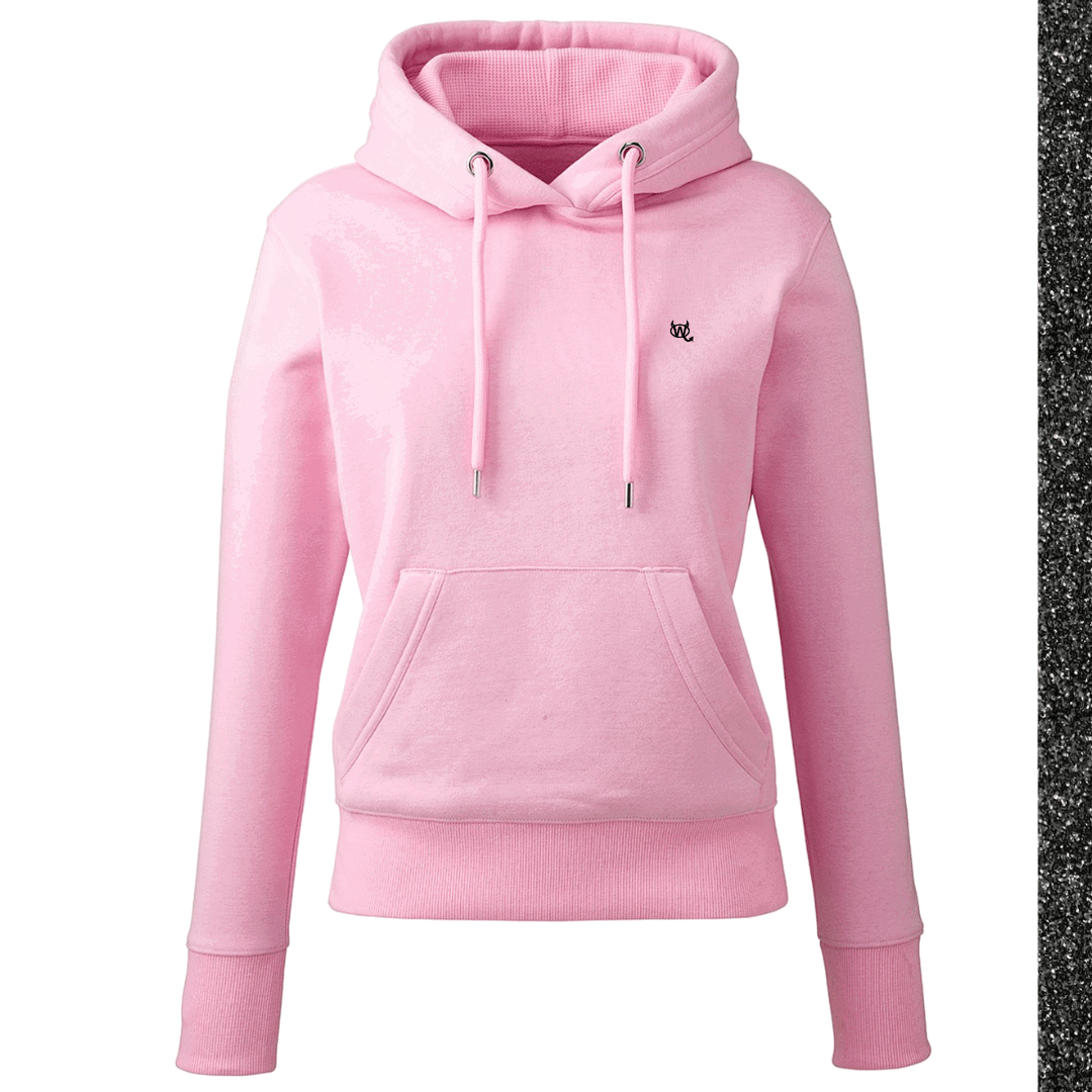 Women's Hoodie - WD Pocket Icon Black Glitter - WearDevil